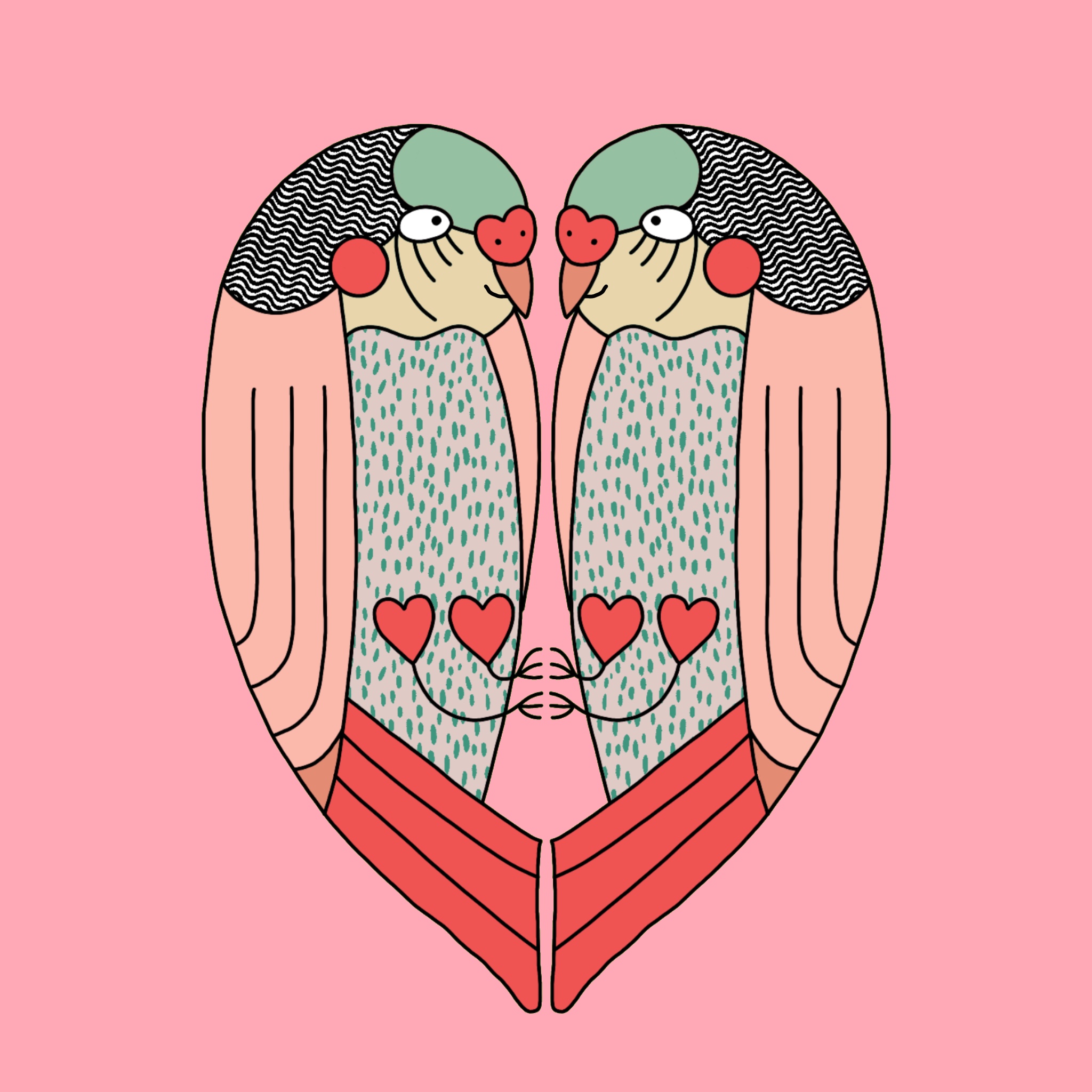 <i>Love Birds</i> </br> digital illustration, 2021